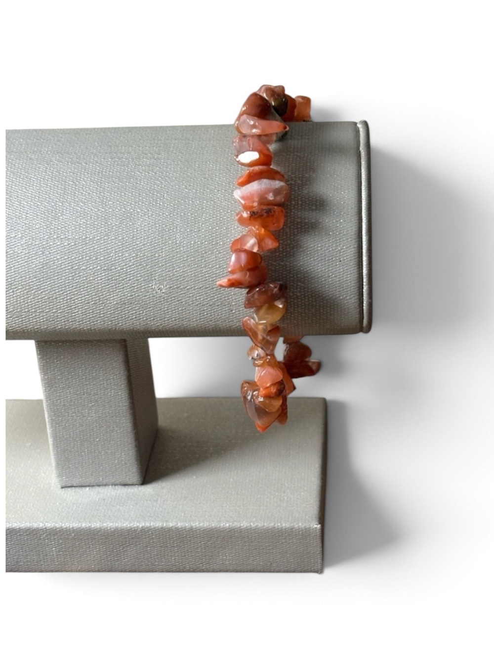 Carnelian Crystal Chip Beaded Stretch Bracelet